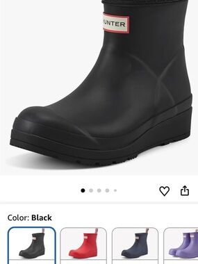 Hunter Black Short Wedge Rain Boot